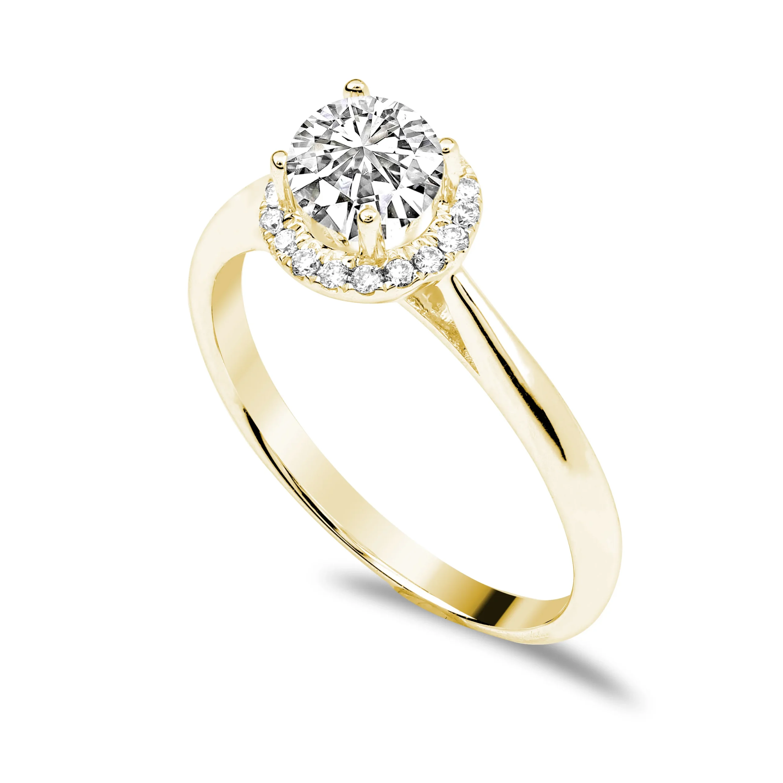 Verlobungsring Modell D 01 · Gelbgold – Solitär II