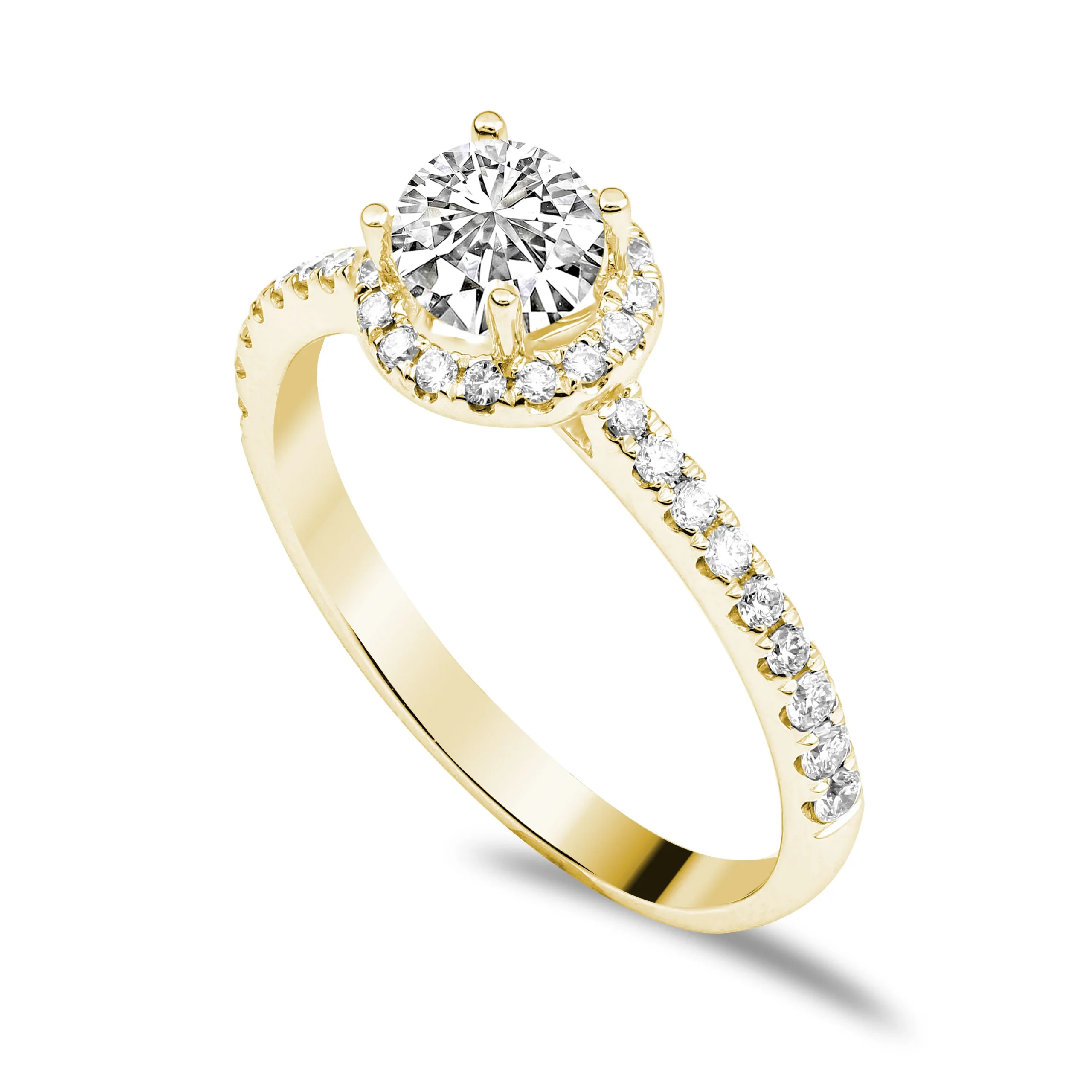 Verlobungsring Modell D 02 · Gelbgold – Solitär II