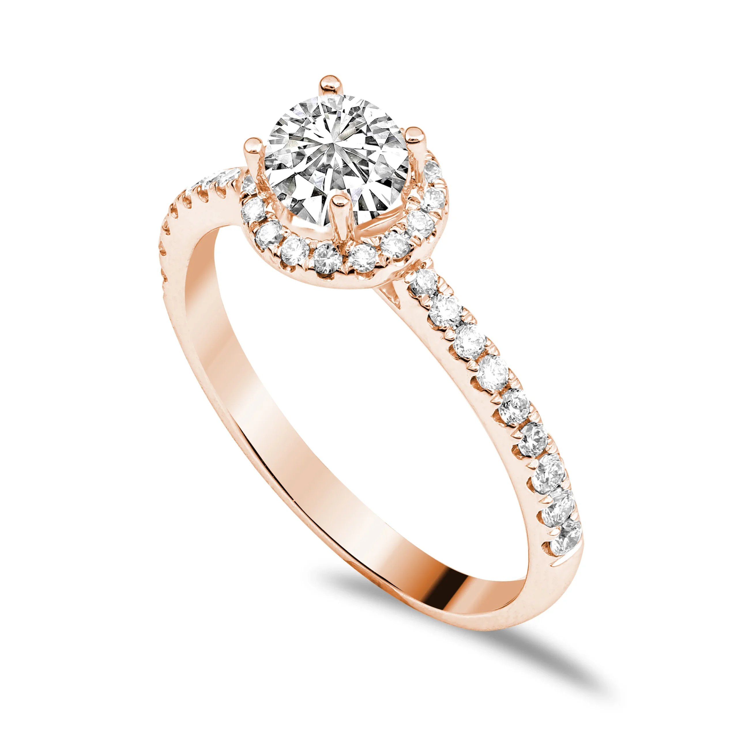 Verlobungsring Modell D 02 · Roségold – Solitär II