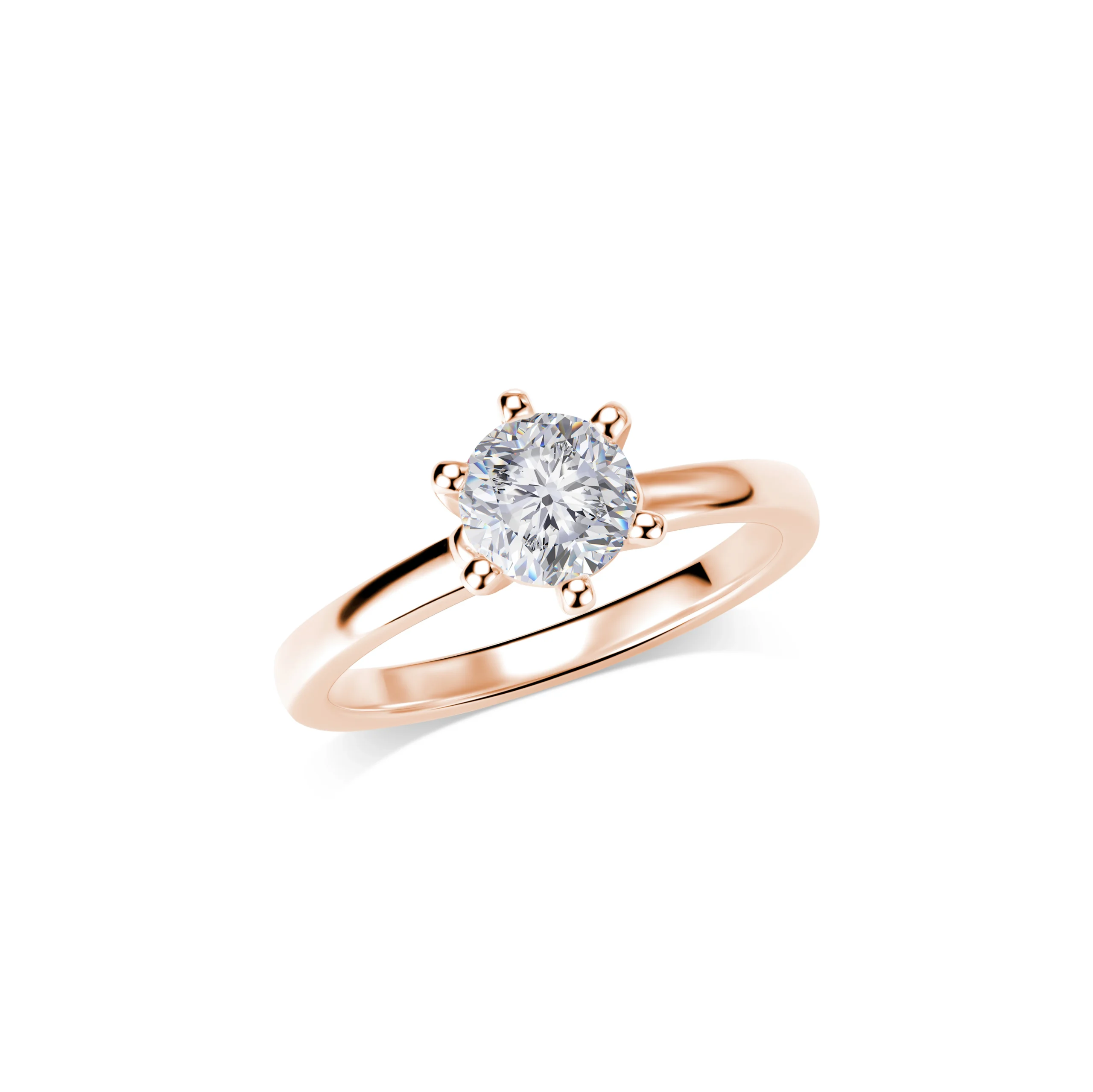 Verlobungsring Modell E 14 · Roségold – Solitär I